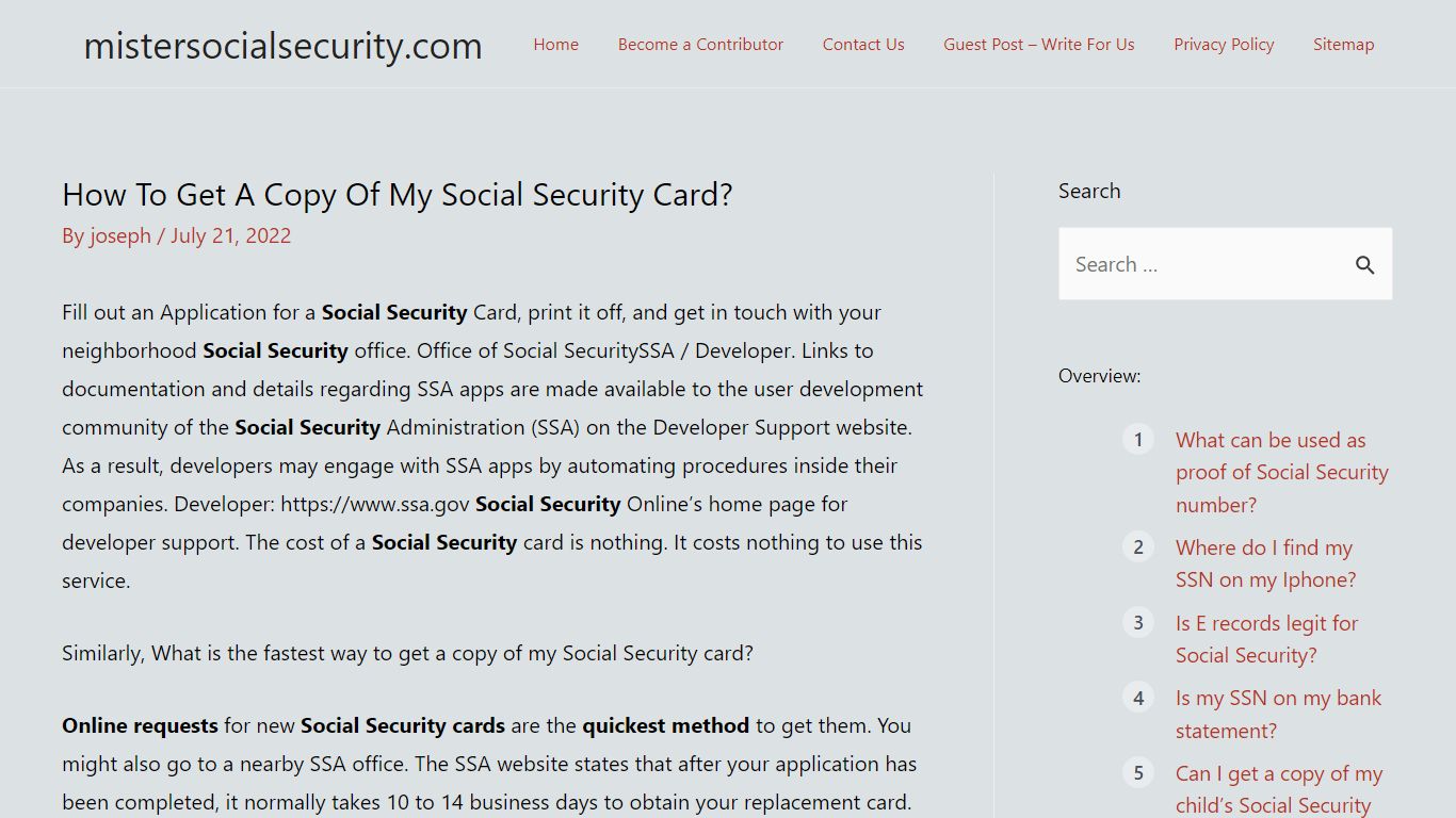 How To Get A Copy Of My Social Security Card?