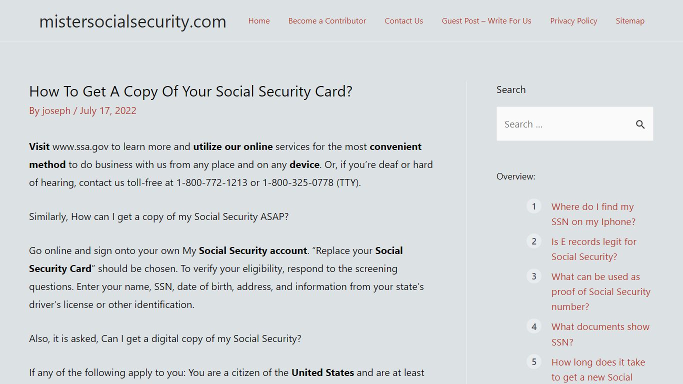 How To Get A Copy Of Your Social Security Card?